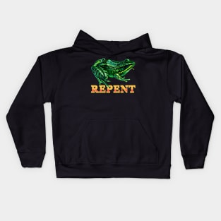 Repent Frog Joke Meme Kids Hoodie